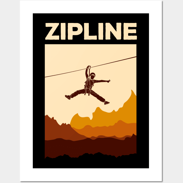 Zipline Adventure Ziplining Ziplines Gift Wall Art by GrafiqueDynasty